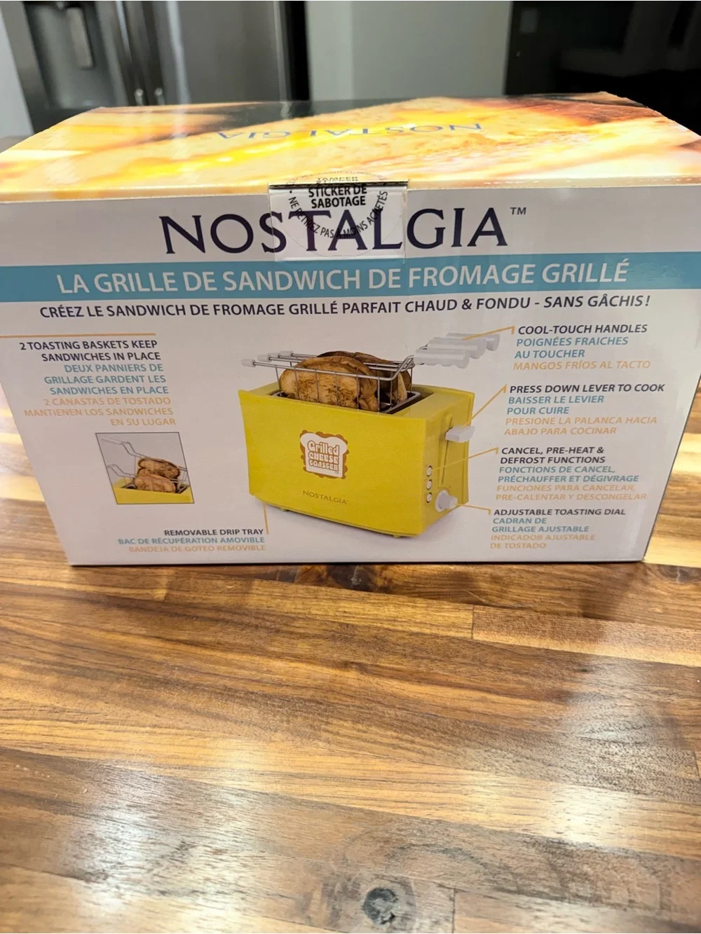 Nostalgia Yellow Grilled Cheese Sandwich Toaster